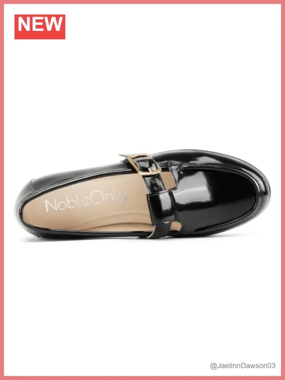 Women's Round Toe Slip On Loafers T-Strap Work Dress Flats Faux Leather